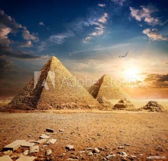 Picture of Sunset over pyramids